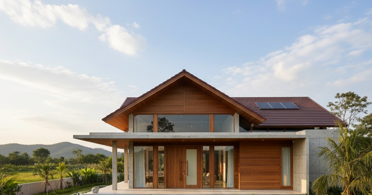 nhà cấp 4 mái ngói hiện đại