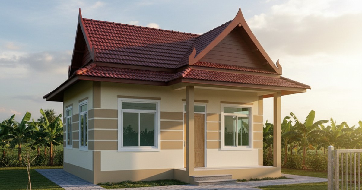 nhà cấp 4 mái thái 100 trieu