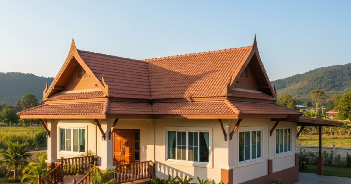 nhà cấp 4 mái thái 3 phòng ngủ 5x20