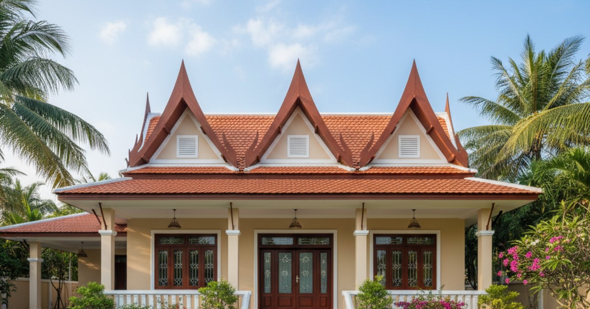 nhà cấp 4 mái thái 3 phòng ngủ 6x20