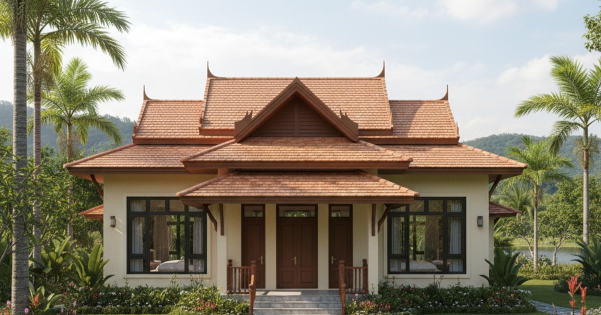 nhà cấp 4 mái thái 3 phòng ngủ